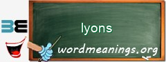 WordMeaning blackboard for lyons